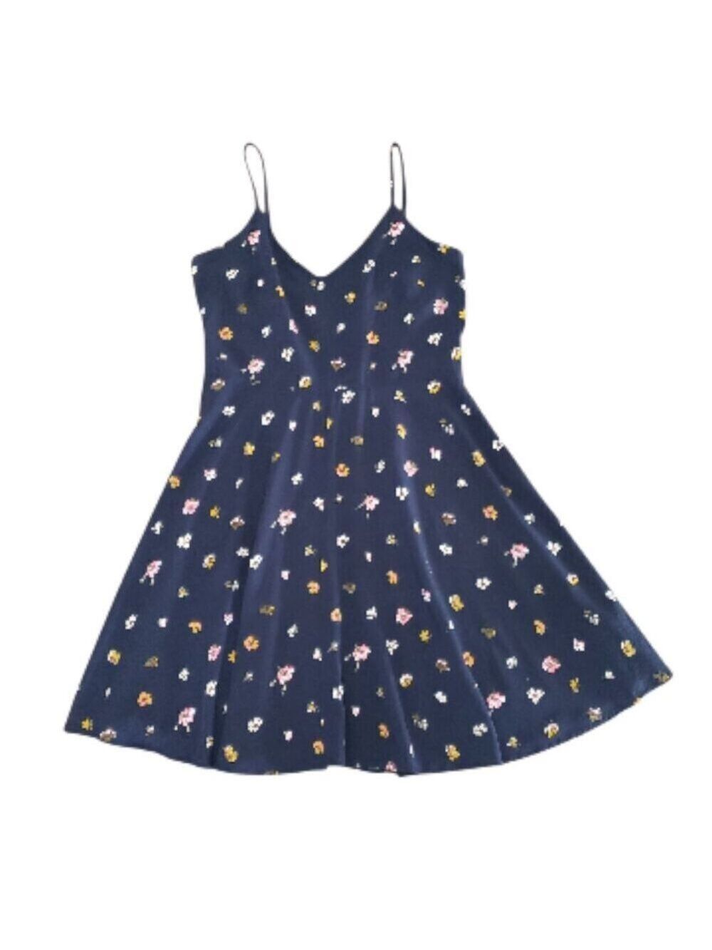 GAP Womens Sleeveless Navy Floral V Neck Knee Length Dress Medium - Picture 5 of 8